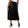 Plus Size Satin Pull-On Pleated Skirt