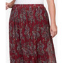 Plus Size Mulberry Street Casual Midi Paisley Skirt