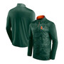 Men's Green Miami Hurricanes Depth Chart Camo Jacquard Quarter-Zip Jacket