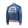 Men's Blue NBA 75th Anniversary Courtside Satin Full-Snap Jacket