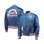 Men's Blue NBA 75th Anniversary Courtside Satin Full-Snap Jacket