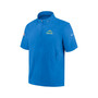 Men's Powder Blue Los Angeles Chargers Sideline Coach Short Sleeve Hoodie Quarter-Zip Jacket