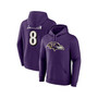 Men's Branded Lamar Jackson Purple Baltimore Ravens Player Icon Name and Number Pullover Hoodie