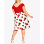 Trendy Plus Size Vintage-Like Rose Skirts