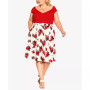 Trendy Plus Size Vintage-Like Rose Skirts