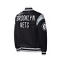 Men's Black Brooklyn Nets Force Play Satin Full-Snap Varsity Jacket