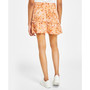 Juniors' Printed Smocked-Waist Mini Skirt