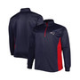 Men's Navy New England Patriots Big and Tall Quarter-Zip Top