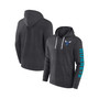 Men's Branded Heather Charcoal Charlotte Hornets Down and Distance Full-Zip Hoodie