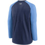 Men's Navy, Light Blue Tampa Bay Rays Authentic Collection Pregame Performance Raglan Pullover Sweatshirt