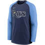 Men's Navy, Light Blue Tampa Bay Rays Authentic Collection Pregame Performance Raglan Pullover Sweatshirt