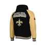 Men's Black New Orleans Saints Defender Raglan Full-Zip Hoodie Varsity Jacket