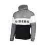 Men's Black and Silver Las Vegas Raiders Colorblock Throwback Pullover Hoodie
