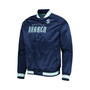 Men's Deep Sea Blue Seattle Kraken Satin Full-Snap Varsity Jacket