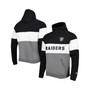 Men's Silver and Black Las Vegas Raiders Colorblock Current Pullover Hoodie