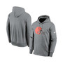 Men's Heathered Gray Cleveland Browns Fan Gear Primary Logo Performance Pullover Hoodie