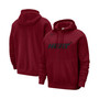 Men's Red Miami Heat Courtside Versus Stitch Split Pullover Hoodie