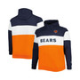 Men's Orange and Navy Chicago Bears Big and Tall Current Colorblock Raglan Fleece Pullover Hoodie