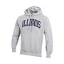 Men's Heathered Gray Illinois Fighting Illini Team Arch Reverse Weave Pullover Hoodie