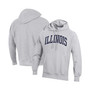 Men's Heathered Gray Illinois Fighting Illini Team Arch Reverse Weave Pullover Hoodie