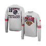 Men's Heathered Gray Houston Texans Allover Print Fleece Pullover Sweatshirt