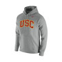 Men's Heathered Gray Usc Trojans Vintage-Like School Logo Pullover Hoodie