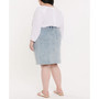 Plus Size Denim Midi Skirt
