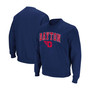 Men's Navy Dayton Flyers Arch Logo Tackle Twill Pullover Sweatshirt