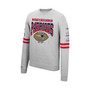 Men's Heathered Gray New England Patriots Allover Print Fleece Pullover Sweatshirt