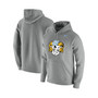 Men's Heathered Gray North Carolina Tar Heels Vintage-Like School Logo Pullover Hoodie