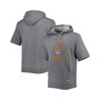 Men's Heathered Gray LSU Tigers Wordmark Short Sleeve Pullover Hoodie