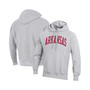 Men's Heathered Gray Arkansas Razorbacks Team Arch Reverse Weave Pullover Hoodie