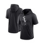 Men's Black Chicago White Sox Logo Lockup Performance Short-Sleeved Pullover Hoodie