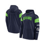 Men's College Navy Seattle Seahawks Athletic Arch Jersey Performance Pullover Hoodie