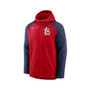 Men's Red, Navy St. Louis Cardinals Authentic Collection Performance Raglan Full-Zip Hoodie