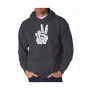 Men's Word Art Hooded Sweatshirt - Peace Fingers