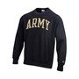 Men's Black Army Black Knights Arch Reverse Weave Pullover Sweatshirt
