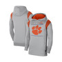 Men's Gray Clemson Tigers 2021 Team Sideline Performance Pullover Hoodie