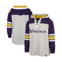 Men's '47 Gray Minnesota Vikings Gridiron Lace-Up Pullover Hoodie