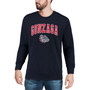 Men's Navy Gonzaga Bulldogs Arch Logo Crew Neck Sweatshirt