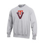 Men's Heathered Gray Virginia Tech Hokies Vault Logo Reverse Weave Pullover Sweatshirt
