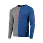 Men's Gray, Royal Philadelphia 76ers Diagonal French Terry Color Block Pullover Sweatshirt