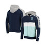 Men's Deep Sea Blue, Blue Seattle Kraken Playoffs Color Block Full-Zip Hoodie