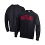 Men's Black Maryland Terrapins Arch Reverse Weave Pullover Sweatshirt