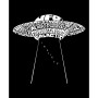 Men's Flying Saucer UFO Word Art Hooded Sweatshirt