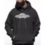 Men's Flying Saucer UFO Word Art Hooded Sweatshirt