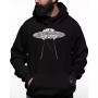 Men's Flying Saucer UFO Word Art Hooded Sweatshirt