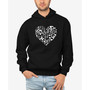 Men's Word Art Heart Notes Hooded Sweatshirt