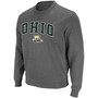 Men's Charcoal Ohio Bobcats Arch & Logo Tackle Twill Pullover Sweatshirt