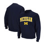 Men's Navy Michigan Wolverines Arch Logo Crew Neck Sweatshirt
